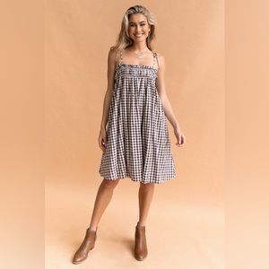 Petal & Pup Burke Dress - Brown Gingham NWT